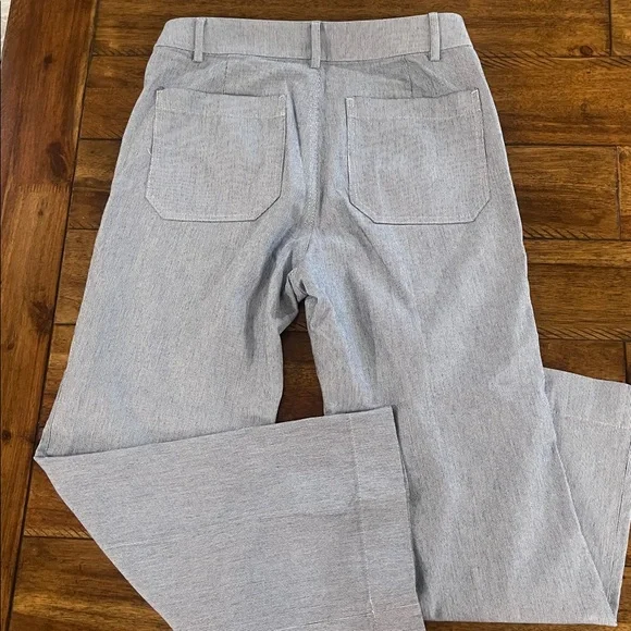 J Crew High rise patch pockets wide leg blue white striped trousers pants sz 28P - Picture 16 of 16